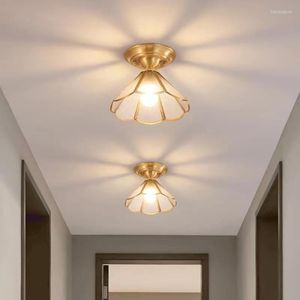 Ceiling Lights All-copper Luxury European-style Balcony Lamp Retro Entry Porch Aisle Corridor Hallway Cloakroom Stairs Lamps