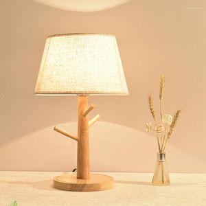 Bordslampor Deco Maison Lamp Wood Tree Branch Minimal Nordic Bed Light Flexo Escritorio LED Desk Fabrics Reading for Study