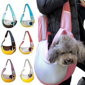 Dog Car Seat Covers Breathable Pet Carrier Outdoor Travel Handbag Pouch Mesh Oxford Single Shoulder Bag Sling Comfort