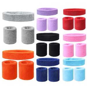 Handledsstöd Arvband med pannbandsset Elastic Anti-Slip Sweatband Band för Sport Run Football Tennis