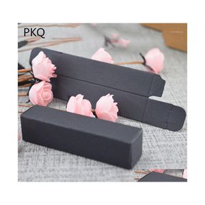 Geschenkpapier 50 Stück schwarze Kraftpapierbox Kleine Lippenstift-Verpackungsboxen Mini-Aufbewahrungsrohling Geschenk 2,5 x 2,5 x 8,5 cm1 Drop-Lieferung nach Hause GA DH5SB