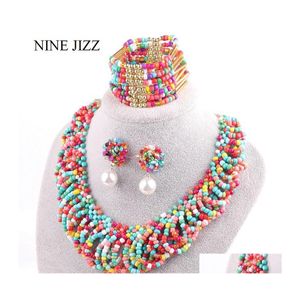 Colliers pendants NineJizz Bohemian Fashion for Women Jewelry Teshoven Collier Long Tassel Perles Choker Stat Statement Collier Bracelet Dhtva