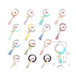 Вечеринка FedEx Fashion Sile Bead Bears Bracelets Beech Tassel Key Chain Cail Bracelet Bracelet женский ювелирные изделия 14 Стиль доставка DHVKL