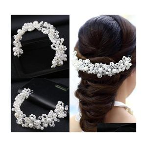 Bandas da cabeça Crystal pérola de cristal Tiaras coroas de cabeceira cabeceira de cabelo acessórios de cabelo feminino jóias entrega ototg