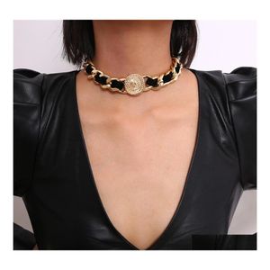 Collane con ciondolo Collana con catena a torsione esagerata Hip Hop Donna Collares Rock Veet Avatar Coniato Chunky Choker Steampunk Uomo Gioielli Dhdfp