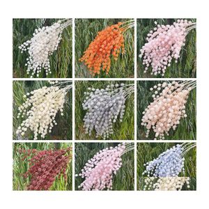 Dekoracyjne kwiaty wieńce plastikowe flocking Trigeminal Artificial Plant Party Wedding Party Dekoracja Dekoracja 115 cm White Pink Drop de Dhldz