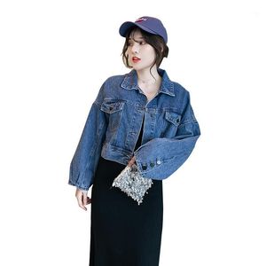 Kvinnors jackor mode våren 5xl kvinnor koreansk fett mm lös tunn personlighet gammal denimjacka