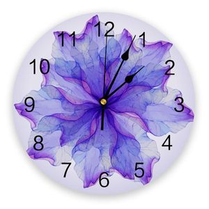 Wanduhren Mandala Blumen lila Texturwall Uhr Home Decor Schlafzimmer Stille digitale moderne Designwall Clockswall