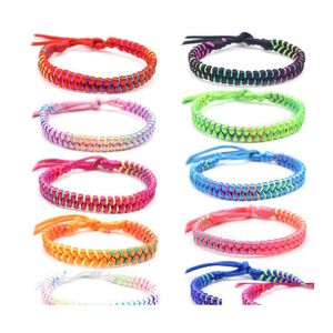 Charm Bracelets Nepal Boho Hand Weave Braided For Women Bohemian Vintage Colorf Cotton String Rope Ethnic Bangle Wristband Friend Je Dhczi