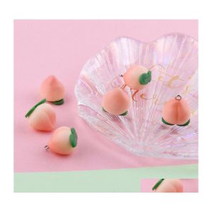 Charms 10Pcs Diy Jewelry Accessory Soft Ceramic Pink Cute Fruit Peach Resin Pendants Girls Bracelet Earring Floating Fx790 Drop Deli Dhiop