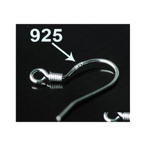 CLASPS HOOKS 925 Sterling Sier Earring Fynd Fishwire smycken DIY Ear Wire Hook Fit ￶rh￤ngen f￶r att g￶ra BK -partier Drop Leverans C OTX7S