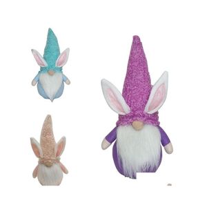 Andra festliga festförsörjningar Easter Bunny Gnome Faceless Dwarf Doll Plush Rabbit Holiday Table Decoration Home Drop Delivery Garden DHQ1Z