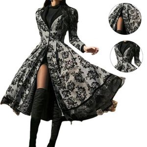 Casual Dresses Party Dress Skin-Touch Cosplay Gothic Elegant Retro Floral Print Lapel