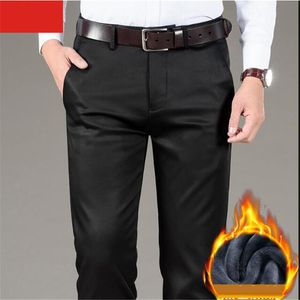 Men's Pants Men Official Business Casual Suit Velet Thiched Fashion Long Male Cotton Solid Color Dress Slim Fit Plus Big Size