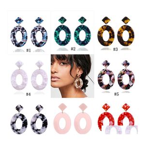 Dangle Chandelier Trendy Oval Acrylic Statment Earrings For Women Geometric Acetic Acid Design Drop Earring Female Jewelry Delivery Dhtea