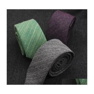 Neckband Pure Cotton Mens Binds professionella arbetsf￶retag Mannstudentf￤rg och linne smala g￥vor 145 cm x 6 cm 3545 Drop Leverans F DH3JH