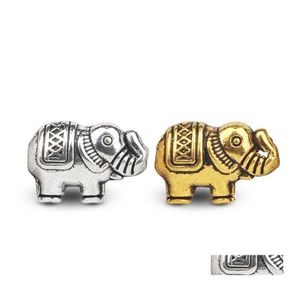 Kedjor 20st/Lot Vintage Zinc Eloy Elephant Spacer Beads Antik Sier/Gold Charm Accessories Necklace Armband SEPTA JEYCTIE Findin Dhlca