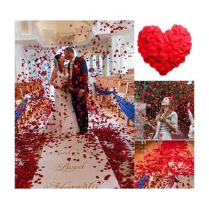 Dekoratif Çiçek Çelenk Parti Yaprakları 100 PCS/SET DÜZENLİ GÜL Düğün Sevgililer Günü Önermek Bez Çiçek Damlası Ev Gar Dh1d5