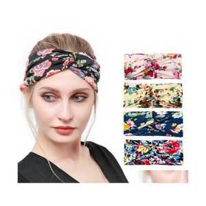 Other Fashion Accessories Europe Womens Florals Headband Elastic Yoga Sports Ladies Flower Hair Band 17 Colors Drop Delivery Dh9Sa