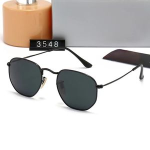 Sunglases Tasarımcı Güneş Gözlüğü Ayna Çerçevesi Erkekler Kadın Güneş Gözlük Yuvarlak Metal Gerçek UV Kahverengi veya Siyah Deri Kılıf Gözlük Metal Altın Çerçeve