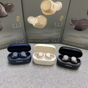 Factory grossist TWS 75T True Wireless Earphone Jabras Elite for Sports Music Support IPX55 Dammtät hörlurar Högkonfiguration Earphones i öronbrusreducering