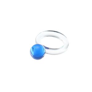 Solitaire Ring Geometric Transparent harts akrylringar f￶r kvinnor Fashion Crystal Trend smycken g￥vor sl￤pp leverans otoy5