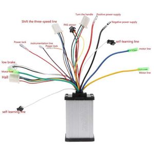 36V/48V 250W Brushless DC-Motor Speed ​​Controller Spänningsregulator Justerbar Electric Bicycle E-Scooters Motor Driver