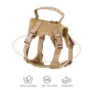 Jaktjackor Dog Harness Solid Color 1000D Nylon Breattable Mesh Handle Justerbar Training Vest Apparel Outdoor Pet Accessory