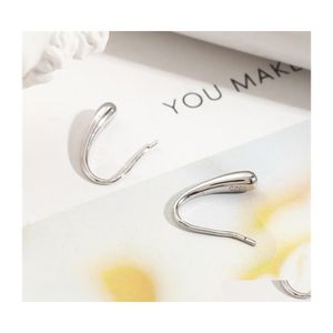 Charm Sterling Sier Earwires French Hook Earring Connector Findings 925 Komponenter med nypa bails 5 par C3 Drop Delivery Jewelry Dhuym