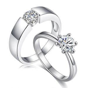 Hochzeit Ringe Männer Und Frauen Paar Liebe Gelübde Braut Zubehör Charms Kubischen Zircom Bijoux Femme Für Immer Glücklich