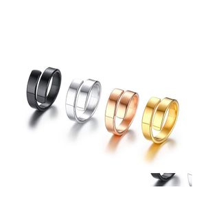 Ringas de banda Ringas de alta qualidade Anel de ouro aço inoxidável Personalizado nome personalizado gravado para mulheres e homens jóias da moda Drop del Dhwcq