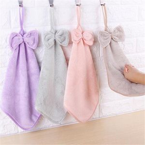 Towel Clean Hearting Baby Hand Plush Kitchen Soft Hanging Bathroom Wipe Home Textile Daily Use Bow Velvet Hair 2023 Kids