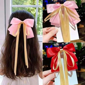 Hårtillbehör Bow Tie Ribbon Tassel Hairpin Children Princess Lovely Tiara Web Celebrity Horsetail Spring Top Clip Head Bands