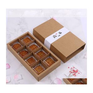 Gift Wrap Eggyolk Puff Pastry Packaging Boxes 8 Capses Moon Cake Biscuit Box For Wedding Festival Party Drop Delivery Home Garden Fe Dh9Nd