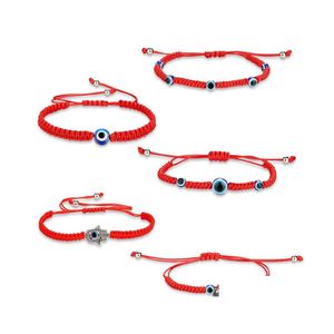 Link Chain Fashion Lucky Blue Eye Evil Turkish Bracelets For Women Men Handmade Braided Red Rope Bangle Jewelry Female Wholesale Dr Dhira