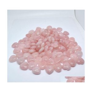 Artes e artesanato de pedra natural rosa cristal 20x9mm Ornamentos de quartzo Cristais de cura Energia Reiki Gem Craft Hand Peças da sala Dh7rk