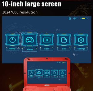 Bärbara spelspelare 2023 Powkiddy A13 10 tum stor skärm avtagbar joystick HD -utgång Mini Arcade Retro