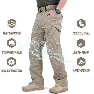 Мужские брюки Tactical Cargo Men Multi Pockets Breathable Quick Dry SWAT Combat Stretch Водонепроницаемые армейские военные рабочие брюки 5XLMen's