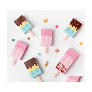Gift Wrap Ice Cream Form Box Baby Shower Birthday Party Candy Kid Cute Cartoon Der Paper Chocolate Package Boxes Drop Delivery Home Dhdbe