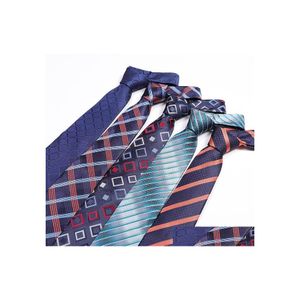 Szyjka Stripe 8cm Jacquard kratę akcesoria codziennie noszenie Cravat Party Wedding Prezent dla mężczyzny upuszczenie dostawy moda otbou