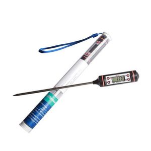 Termometrar som matar matprobe BBQ Digital termometer Rostfritt stål Hushåll Kött med 4 knappar Köksverktyg Drop Delivery Hom DHC0H