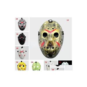 Party Masks Ups Masquerade Jason Voorhees Mask Piątek 13. horror hockey przerażający kostium Halloween Cosplay plastikowy drop deli dhhqu