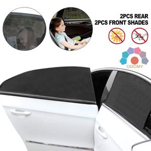 Car Sunshade 4 Pcs Summer UV Protection Front Rear Back Side Window Sun Shade Anti-mosquito WINDSHIELD SUNSHADES