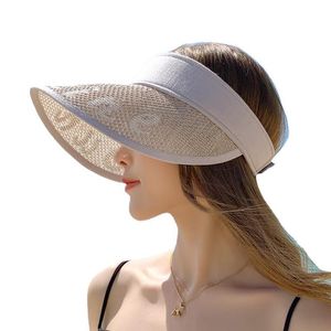 Wide Brim Hats Sun Hat Women's Summer Korean-Style UV Protection Visor Straw Sun-Proof Big Foldable Beach