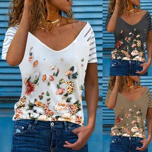 Kvinnors T -skjortor Summer Casual Loose Shirt Ladies Hedging Print Short Sleeved Tops Fashion Plus Size Clothing