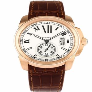 Caliber de 18k Rose Gold Mens Maszy Automatyczne maszyny Casual Watch W7100009 Sprzedaj sportowe zegarki sportowe 276n