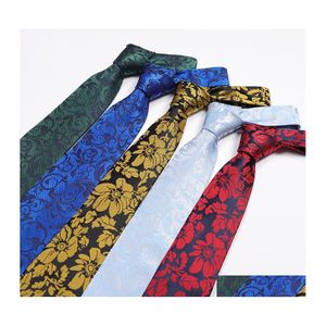 Neckband Fashion Accessories Polyester Jacquard Flower M￶nster Men Business Wedding Male Slips kl￤nning g￥va 8 cm droppleverans otqa8