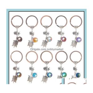 Ключевые кольца ювелирные изделия животных Keyrings Mermaid Bulshains Starfish Shell Fish Scales Turtle Chain Винтажные модные подарки для женщин мужчины бросают DHBQS