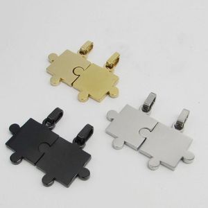 Pendant Necklaces Pair Couple Jigsaw Puzzles Necklace Stainless Steel Beads Fashion Jewelry Accessories GiftsPendant Morr22