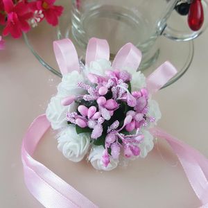 Decorative Flowers & Wreaths Artificial Flower Wedding Bridesmaid Sisters Wrist Prom Corsage Bridal Hand Party Decorations